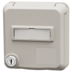 MENNEKES Cepex-nettverksuttak med lås og merkefelt, alpinhvit 4604