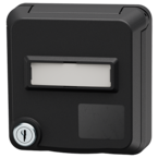 MENNEKES Cepex-nettverksuttak med lås og merkefelt, kulsort 4645