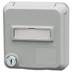 MENNEKES Cepex-nettverksuttak med lås og merkefelt, lys grå 4642