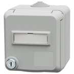 MENNEKES Cepex-veggkontakt SCHUKO® med lås og merkefelt, lys grå 4576