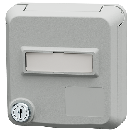 MENNEKES Cepex-nettverksuttak med lås og merkefelt, hvit aluminium 4626