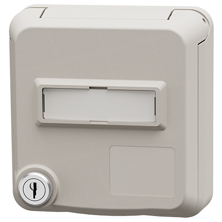MENNEKES Cepex-nettverksuttak med lås og merkefelt, alpinhvit 4644