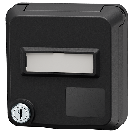 MENNEKES Cepex-nettverksuttak med lås og merkefelt, kulsort 4645